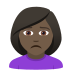 🙍🏿‍♀️ woman frowning: dark skin tone display on JoyPixels